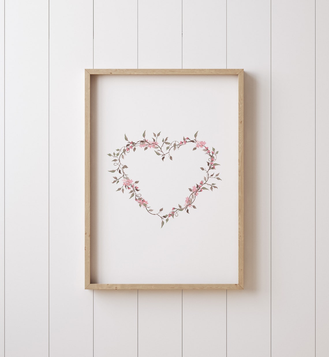 Floral Heart Print Valentines Day Wall Art Watercolor Floral Heart Girls Nursery Wall Art Farmhouse Valentines Day Decor - Image 3