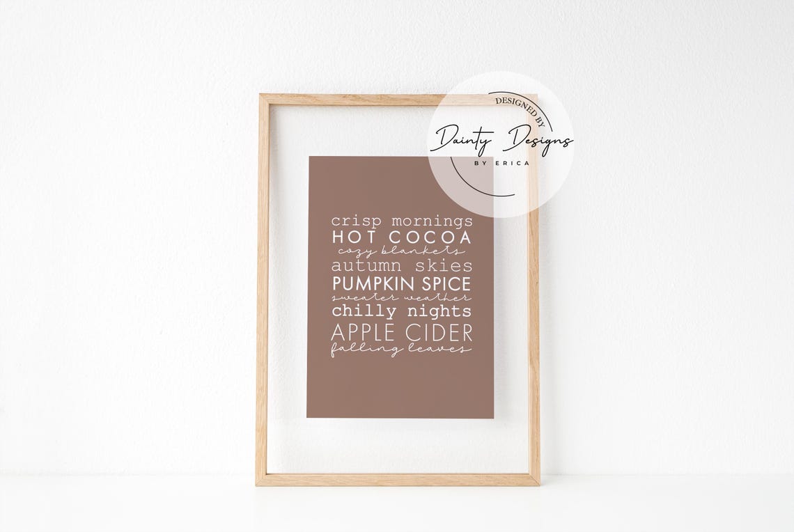 Fall Words List Crisp Mornings Pumpkin Spice Autumn Decor Poster - Image 4