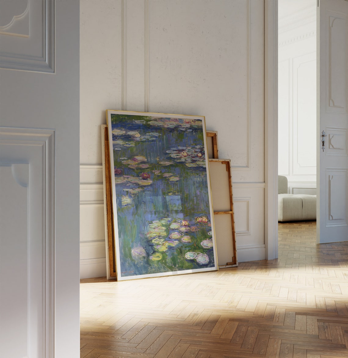 Claude Monet Water Lilies Blue Pond Floating Blossoms Poster - Image 4