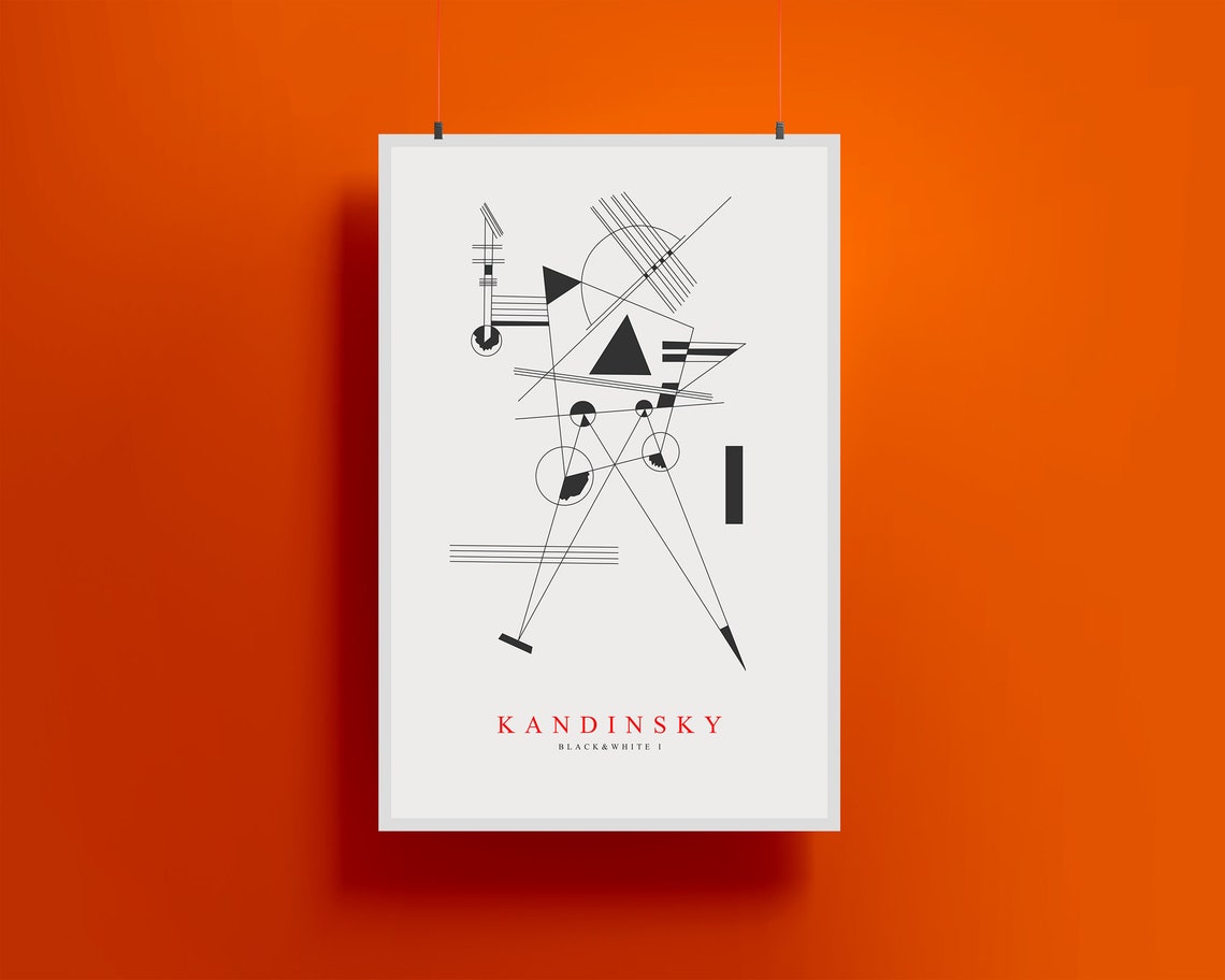Wassily Kandinsky Black And White I Bauhaus Geometric Abstract Poster - Image 2