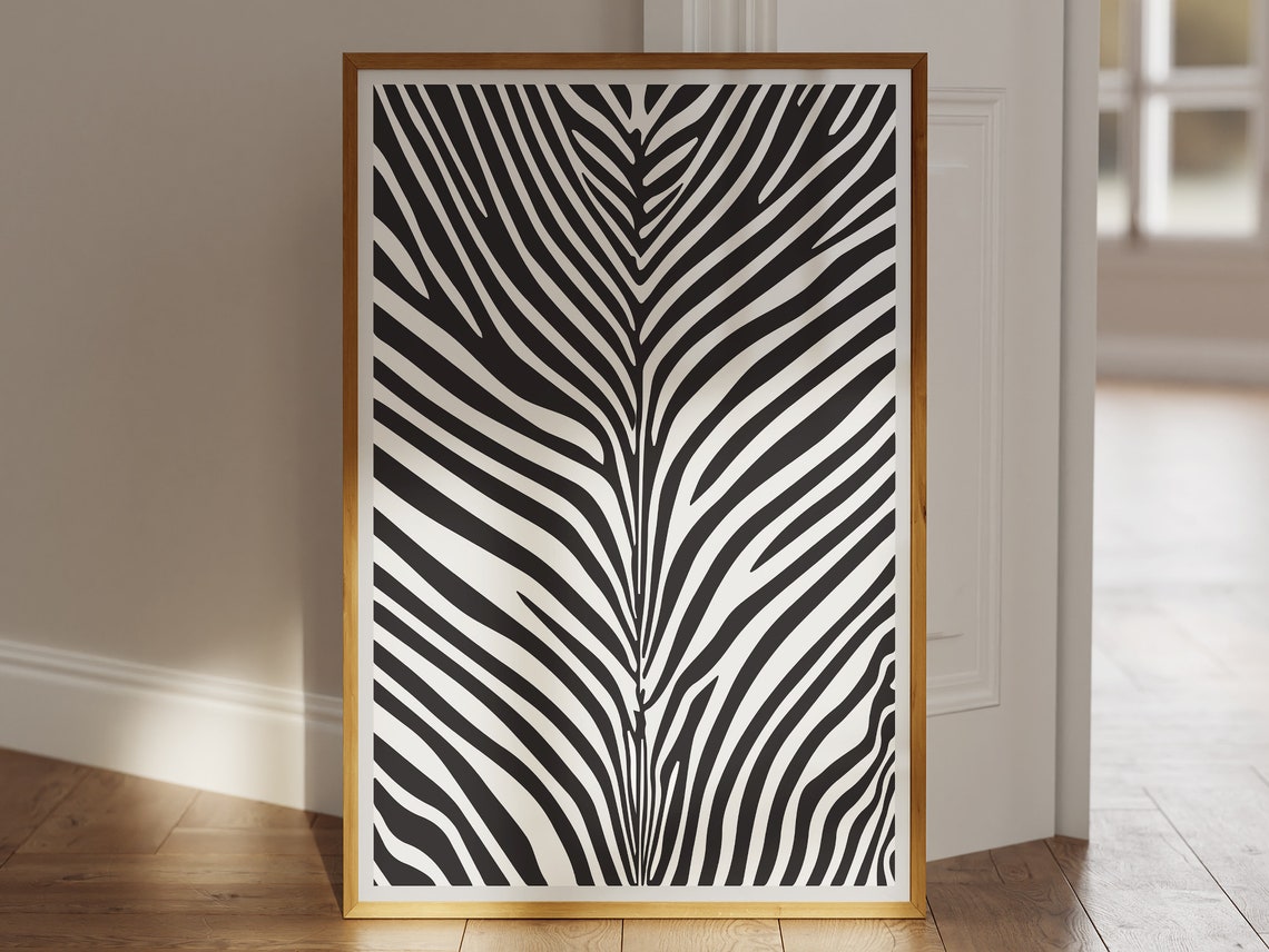 Zebra Stripes Pattern Cosy Zebra Wall Art Cozy African Art Decor Safari Nursery Mid Century Modern Animal Print