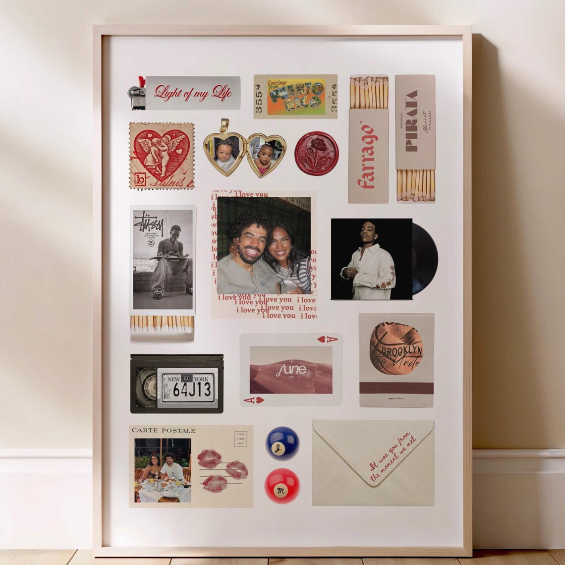 Matchbox Matchbook Couples Custom Anniversary Poster