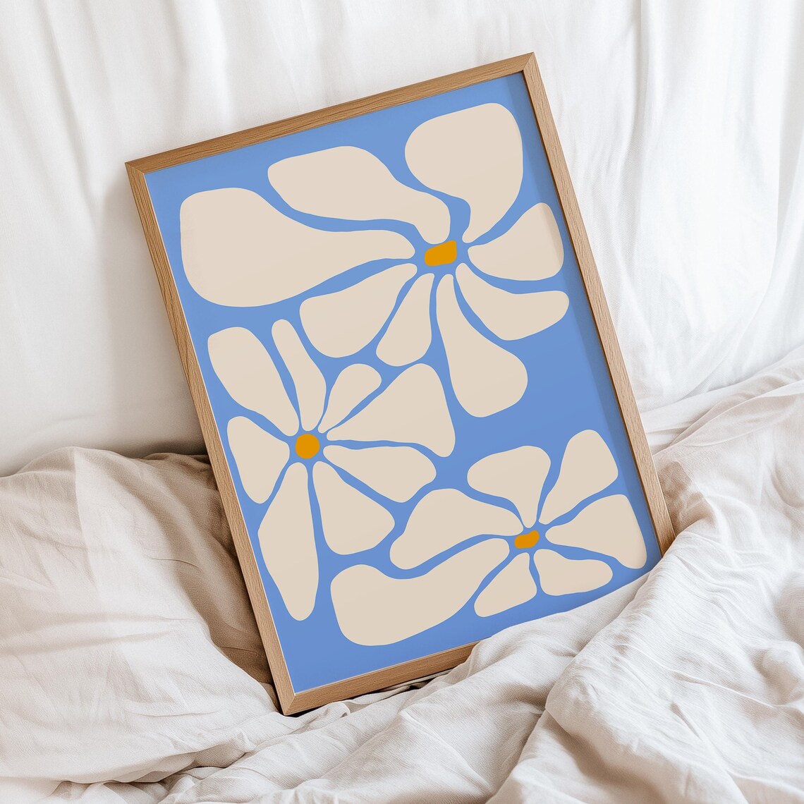 70s Retro Daisy Poster, Summer Floral Art Print