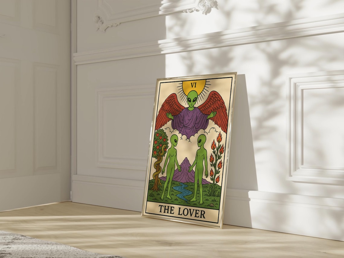 Alien Lovers Tarot Card Art Print