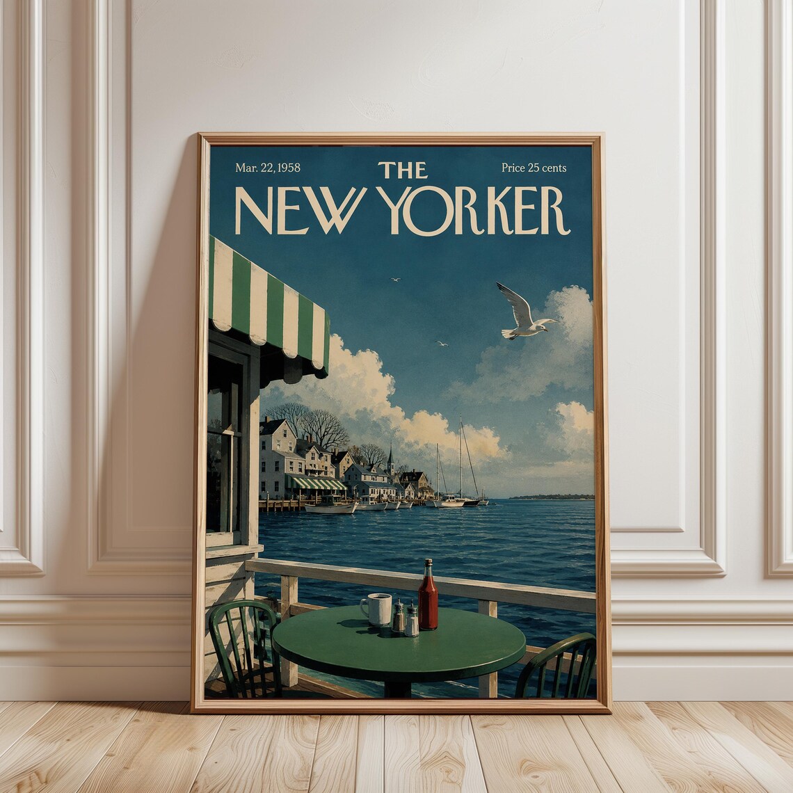 Coastal New Yorker Vintage Harbor Travel Poster