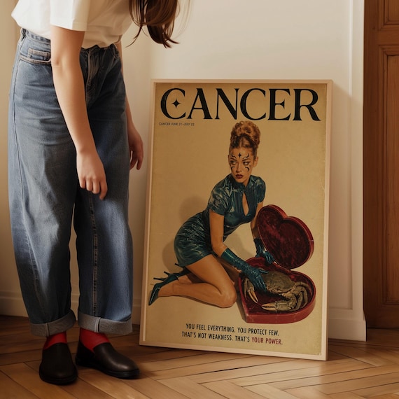 Cancer Zodiac Fashion Print, Astrology