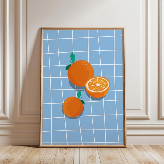 Orange Kitchen Wall Art Print