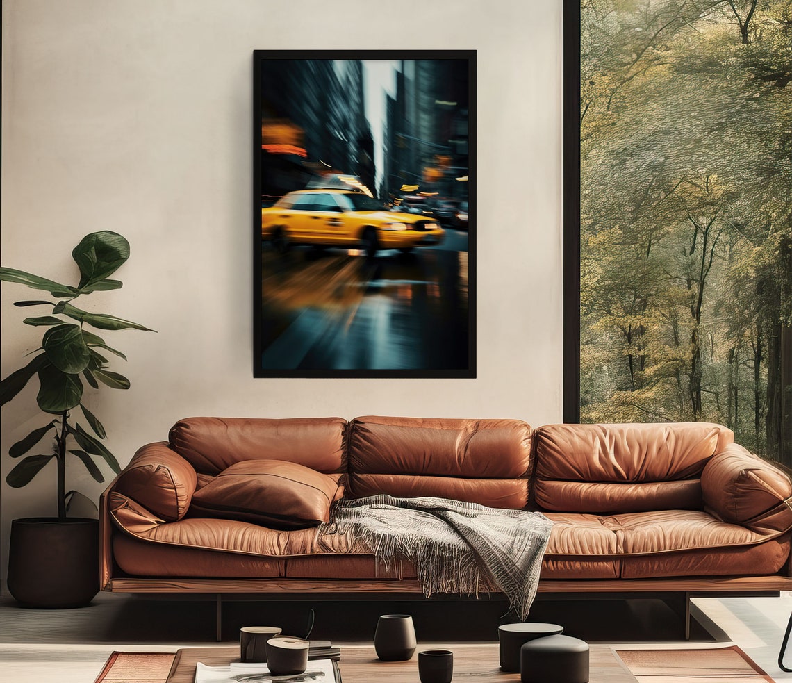 New York City Print New York City Skyline New York Taxis Poster Print Empire State Building Art Print New York Wall Art - Image 2