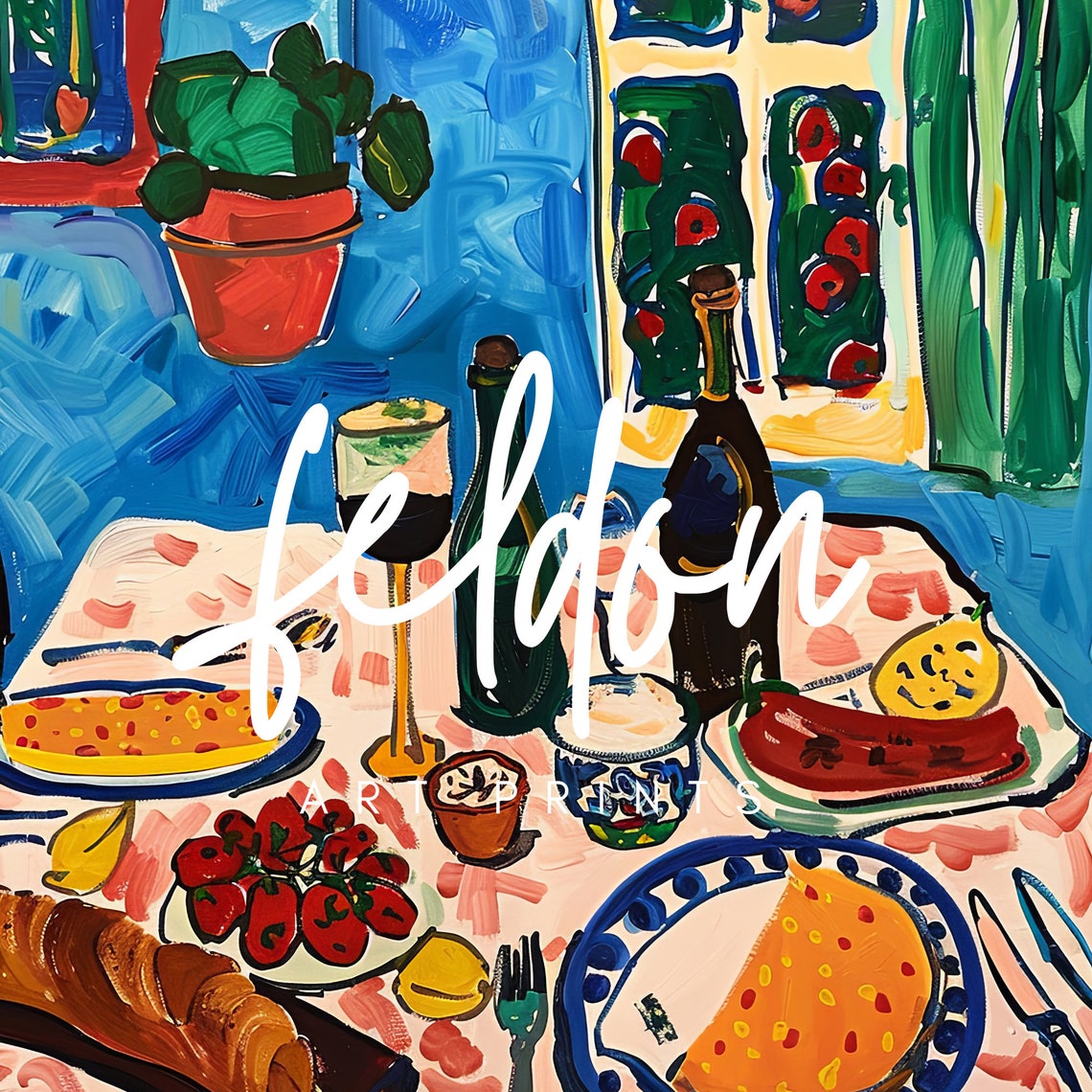 Tapas Made In Spain Colorful Food Table Fiesta Illustration Poster - Image 3