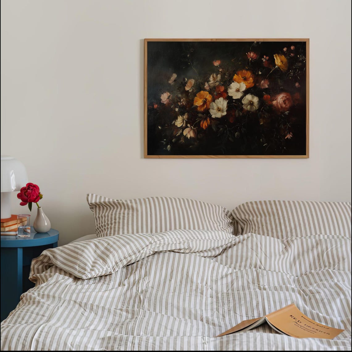 Dark Floral Oil Painting Moody Vintage Botanical Flower Poster - Image 4