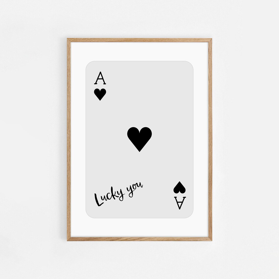Trendy Ace Of Hearts Print Lucky You Poster Trendy Retro Wall Art Retro Trendy Aesthetic Print Playing Card Poster Preppy Y2k Room Decor