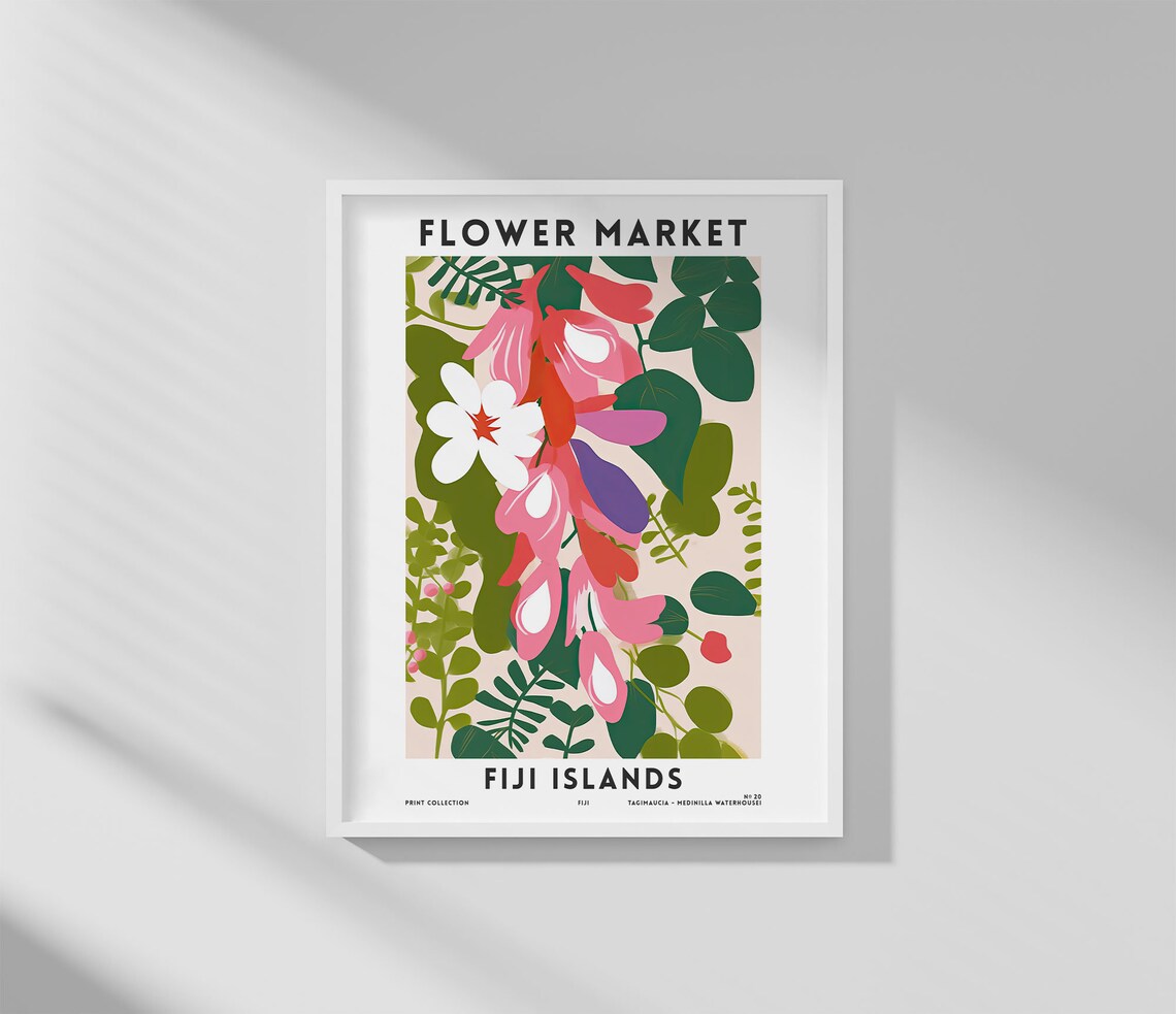 Fiji Flower Market Poster, Tropical Floral Art Print - Image 4