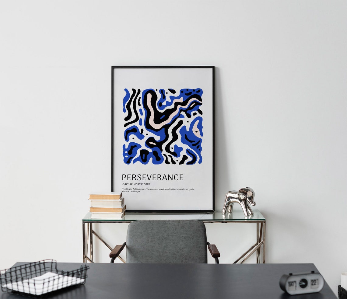 Perseverance Definition Wall Art Perseverance Print Perseverance Wall Art Motivational Wall Decor Inspirational Quote - Image 3