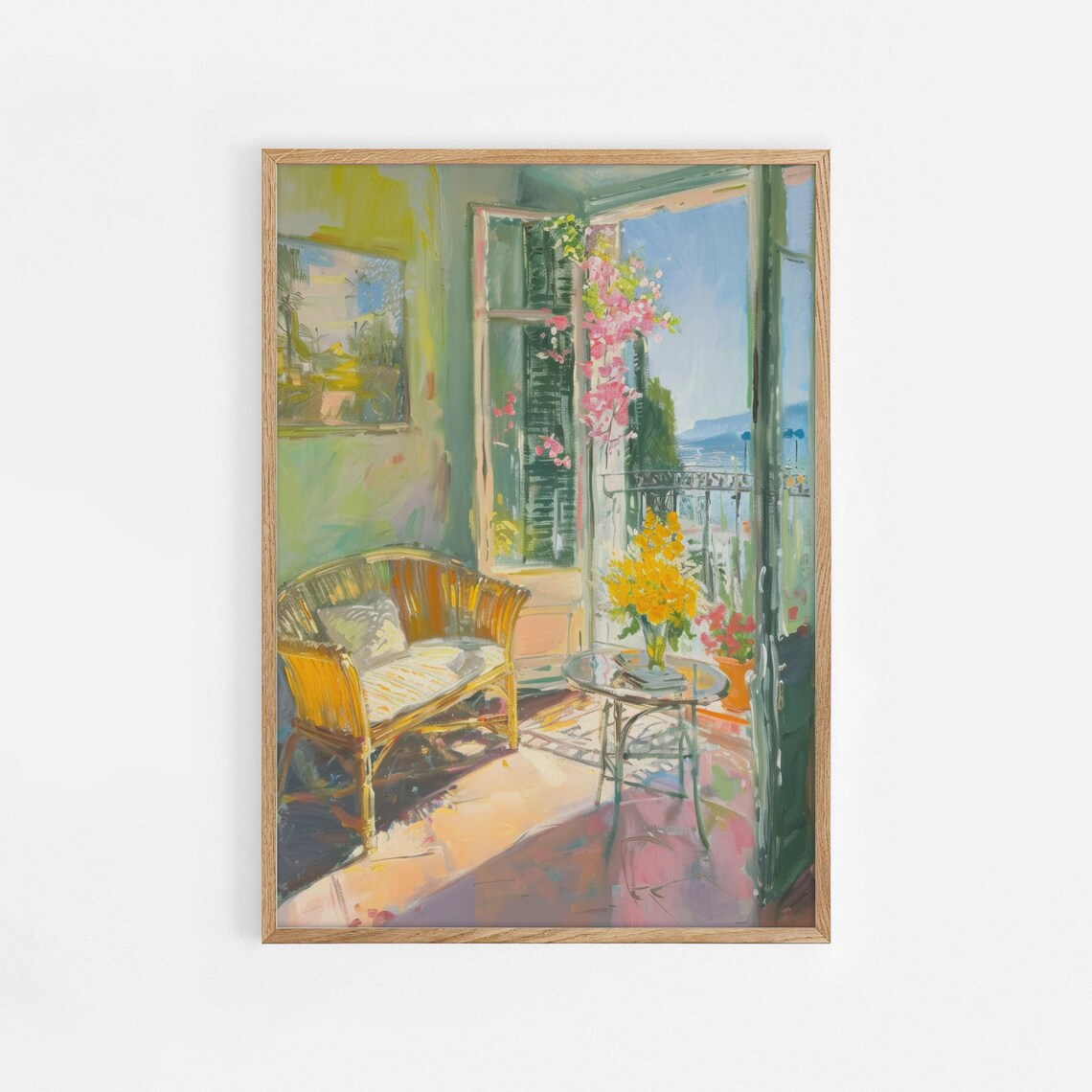 Open Window, Matisse-Inspired Mediterranean Sea Art Print