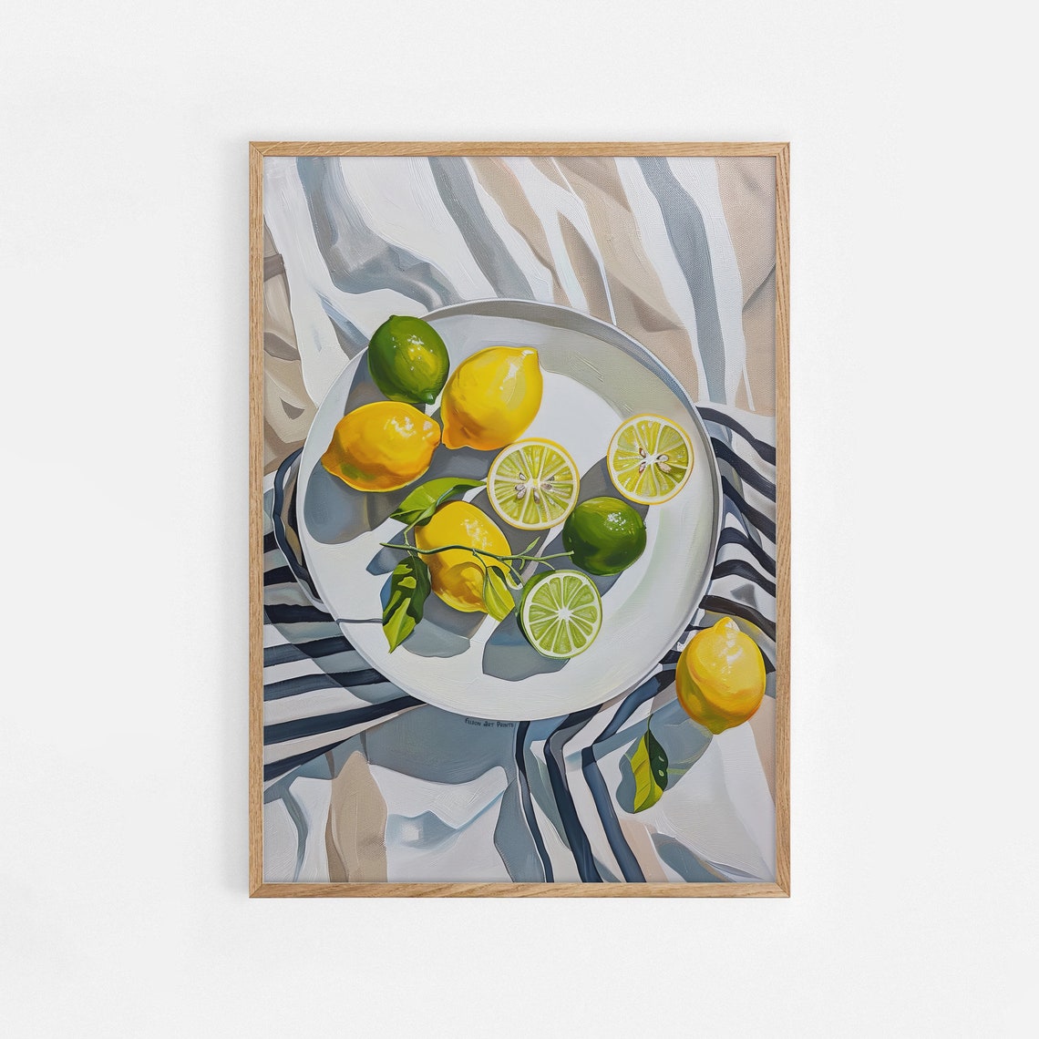 Lemons And Limes Citrus Still Life Oil Painting Fruit Poster