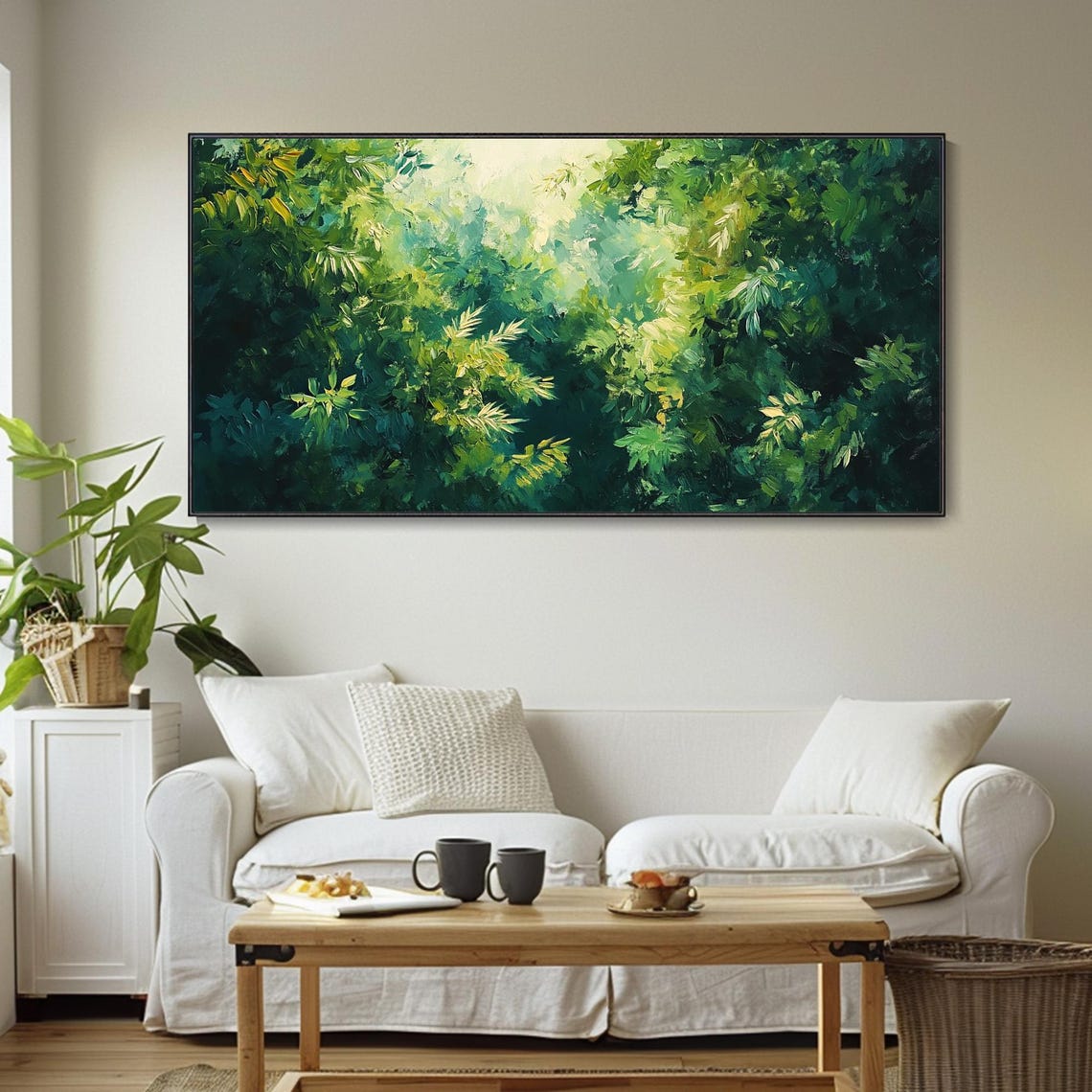 Lush Green Forest Canopy Sunlight Dense Foliage Nature Art Poster - Image 4