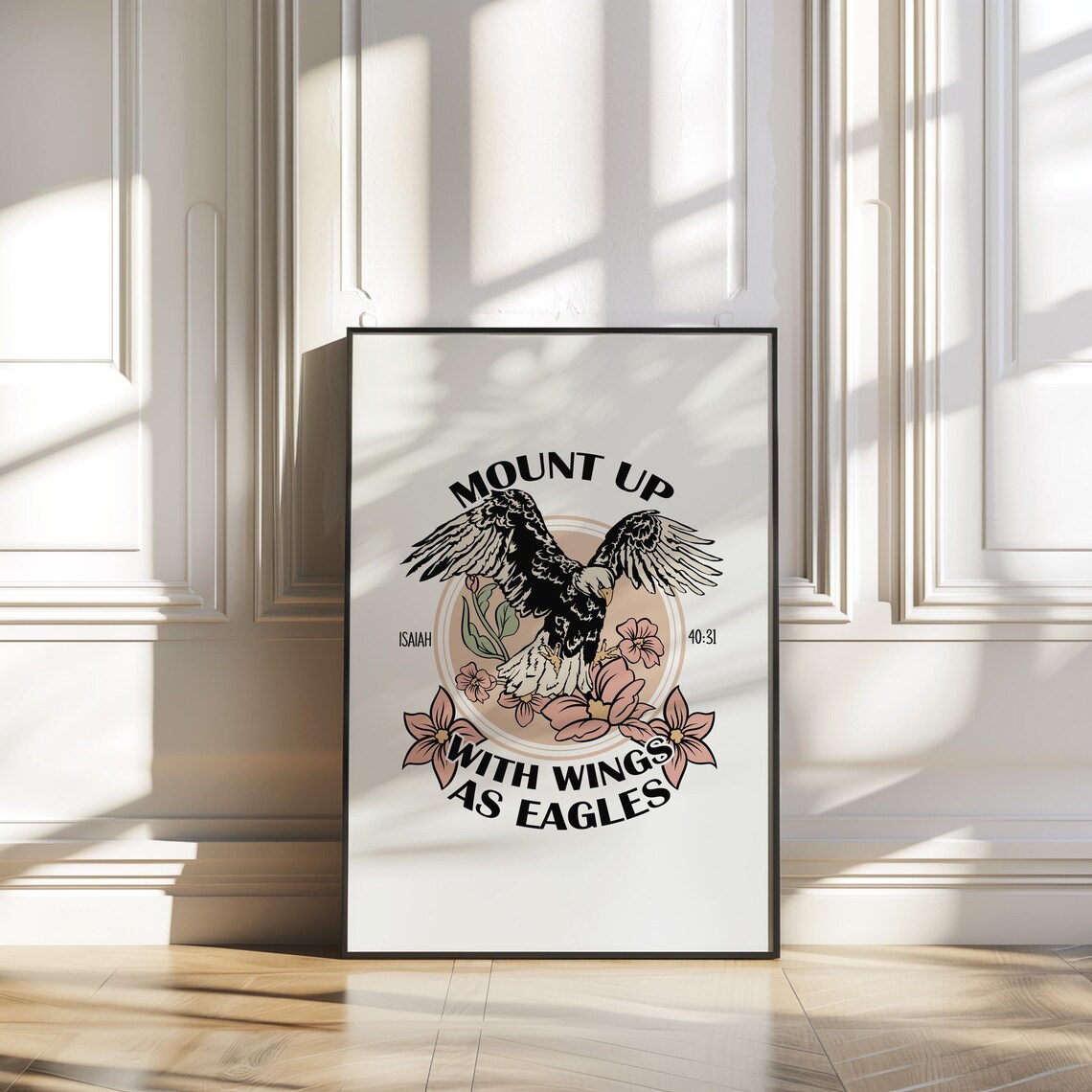 Mount Up With Wings As Eagles Isaiah 40:31 Vintage Eagle Poster - Image 2