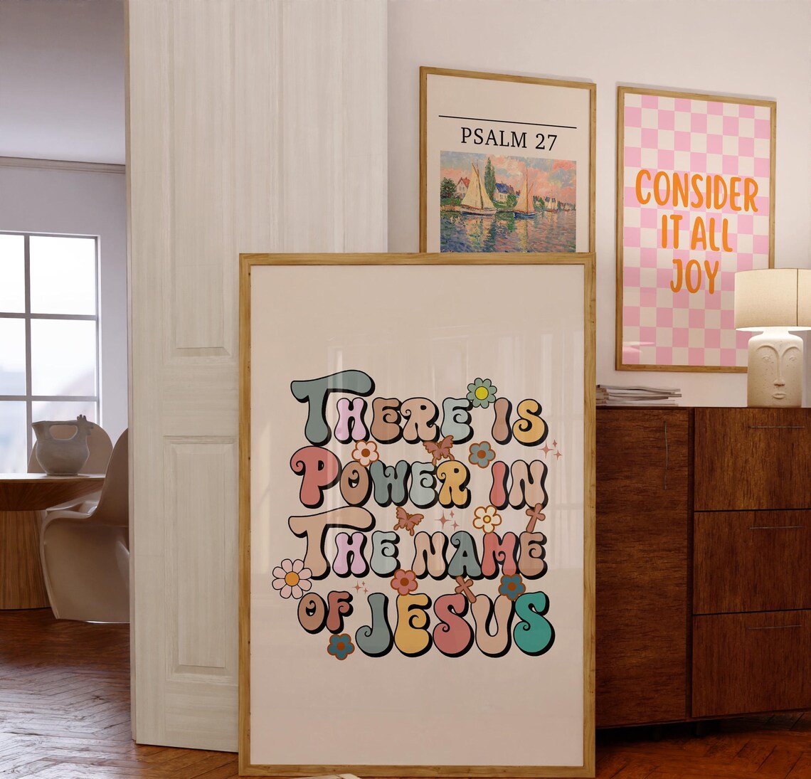 Retro Christian Jesus Faith Scripture Art Print - Image 3