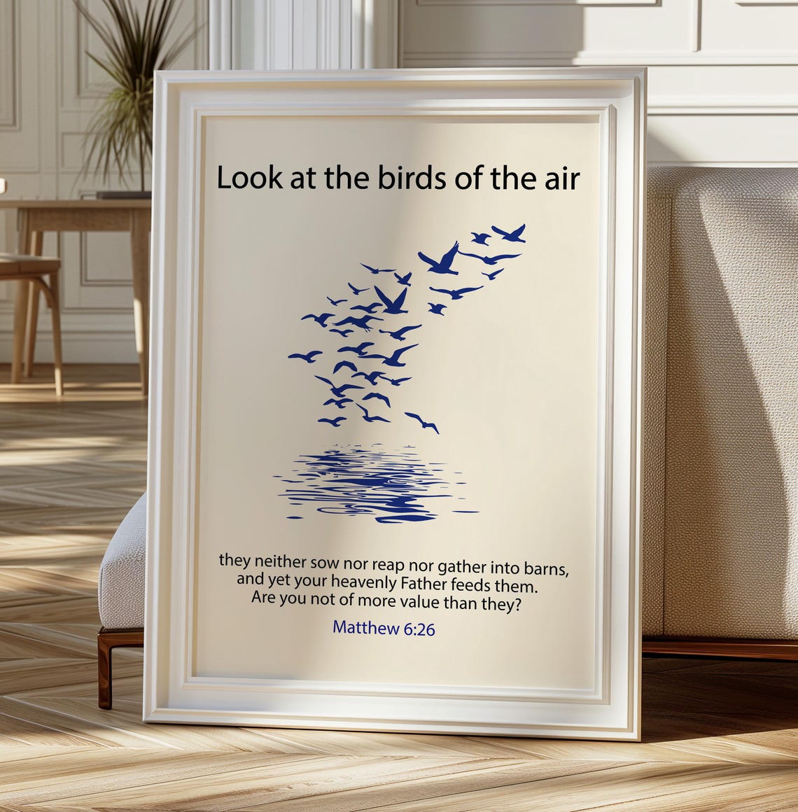 Matthew 626 Print Christian Wall Art Bible Verse Christian Poster Scripture Art Religious Print Gift For Christian Dorm Decor Birds - Image 3