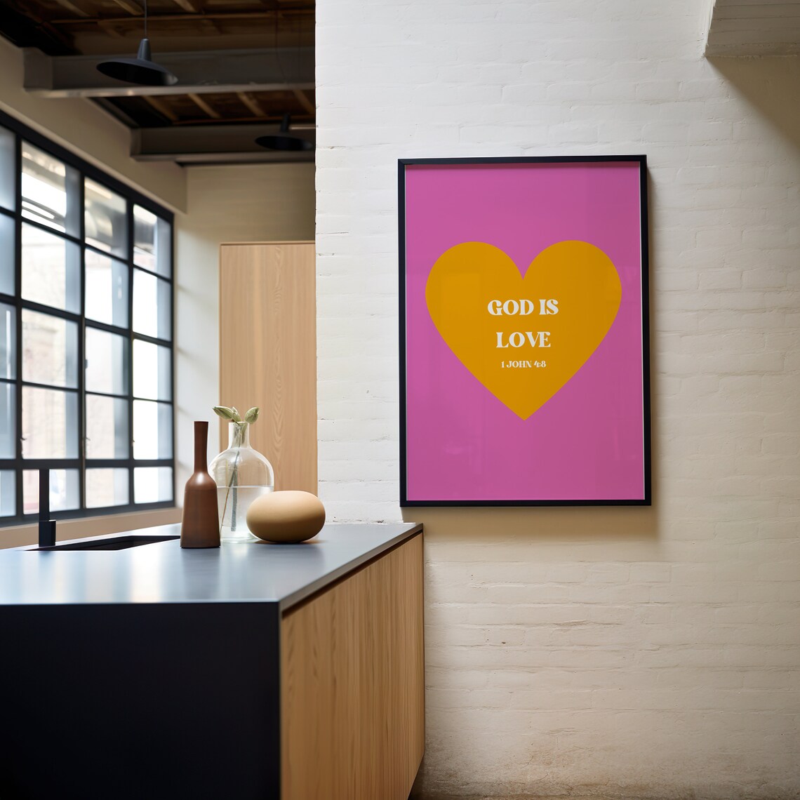 Retro Christian John Scripture Poster, Bible Verse Art - Image 2
