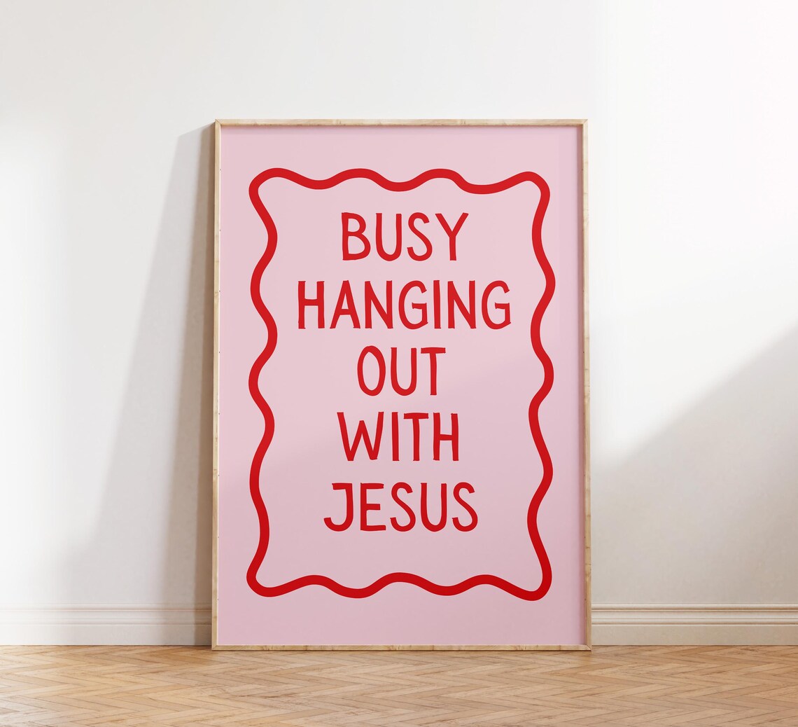 Pink Christian Scripture Art Print, Maximalist Home Decor - Image 4
