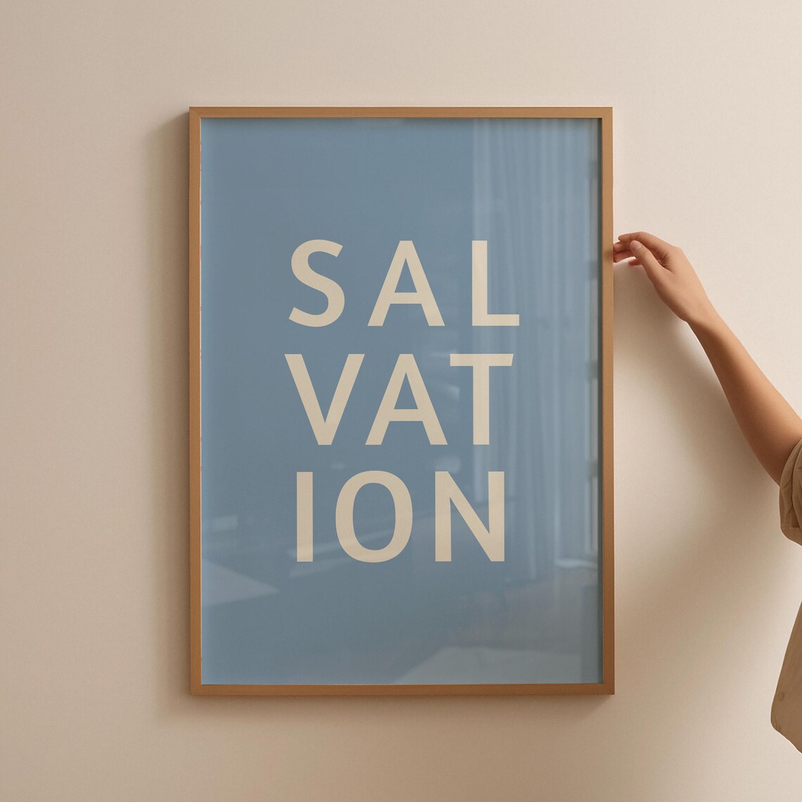 Salvation Blue Minimalist Typography Modern Christian Poster - Image 2