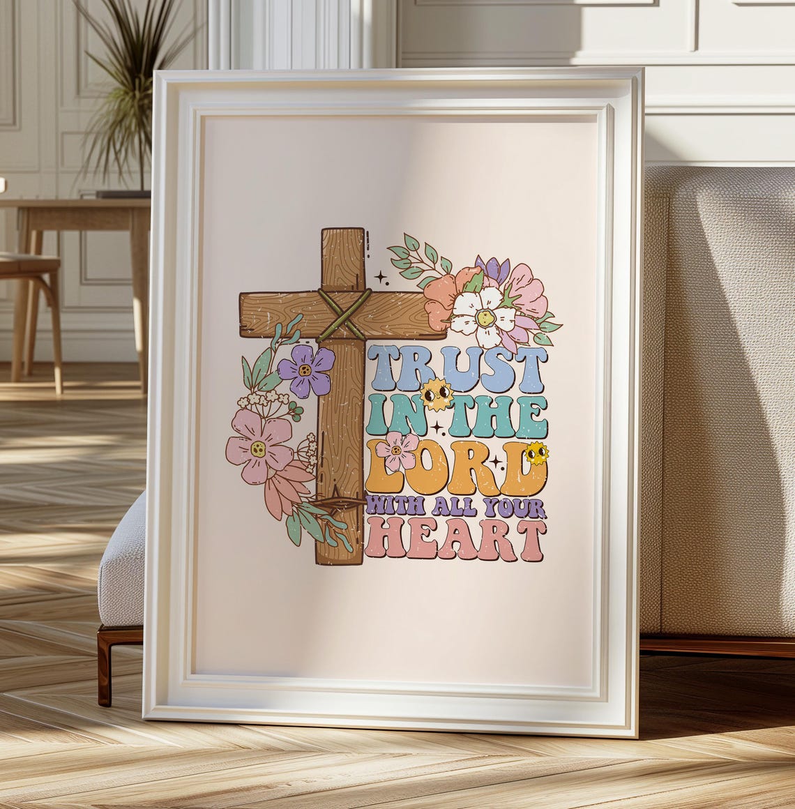 Retro Christian Wall Print Proverbs Bible Verse Christian Poster Faith Scripture Art Wall Decor Gift For Christian - Image 4