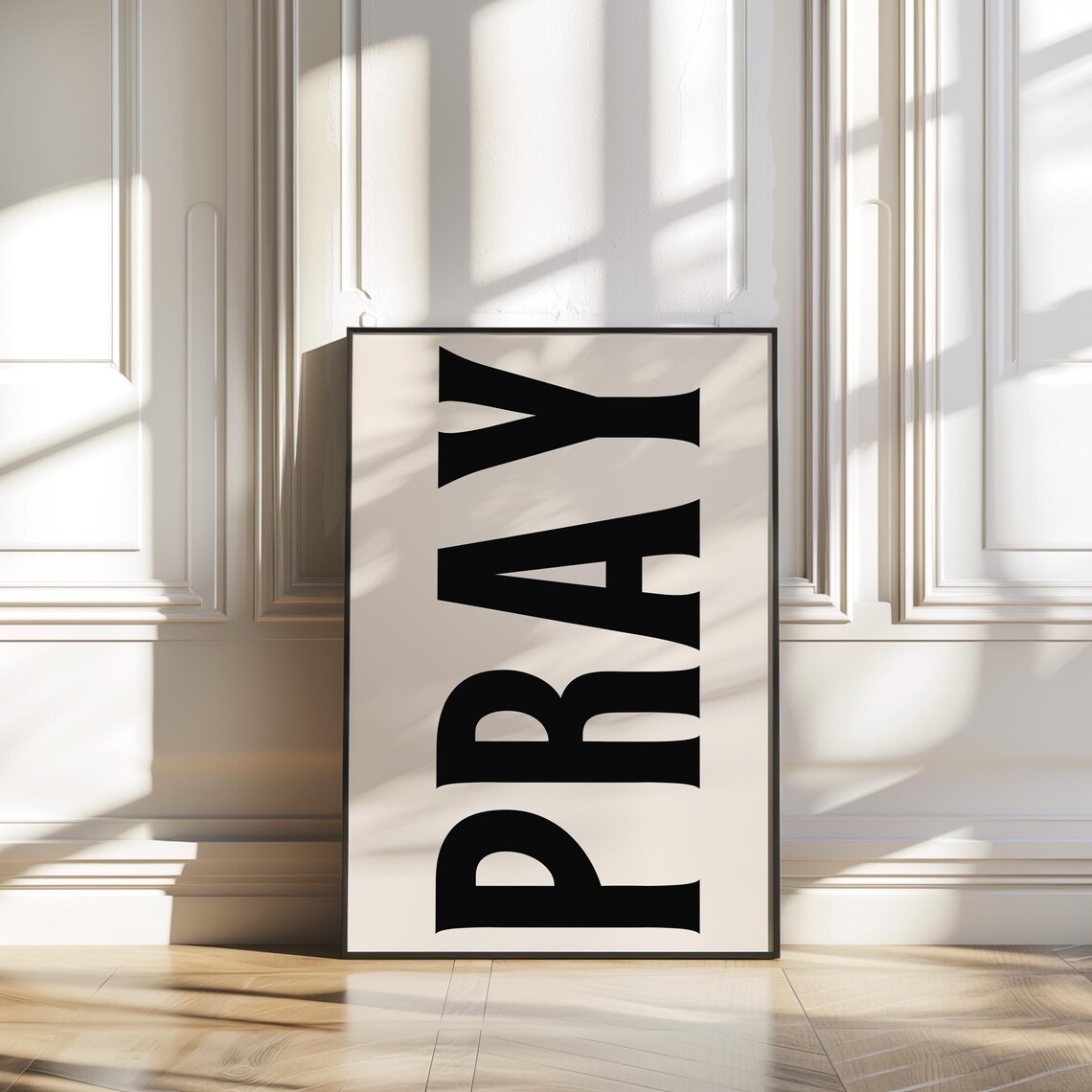 Pray Jesus Typography Poster, Retro Christian Decor - Image 2