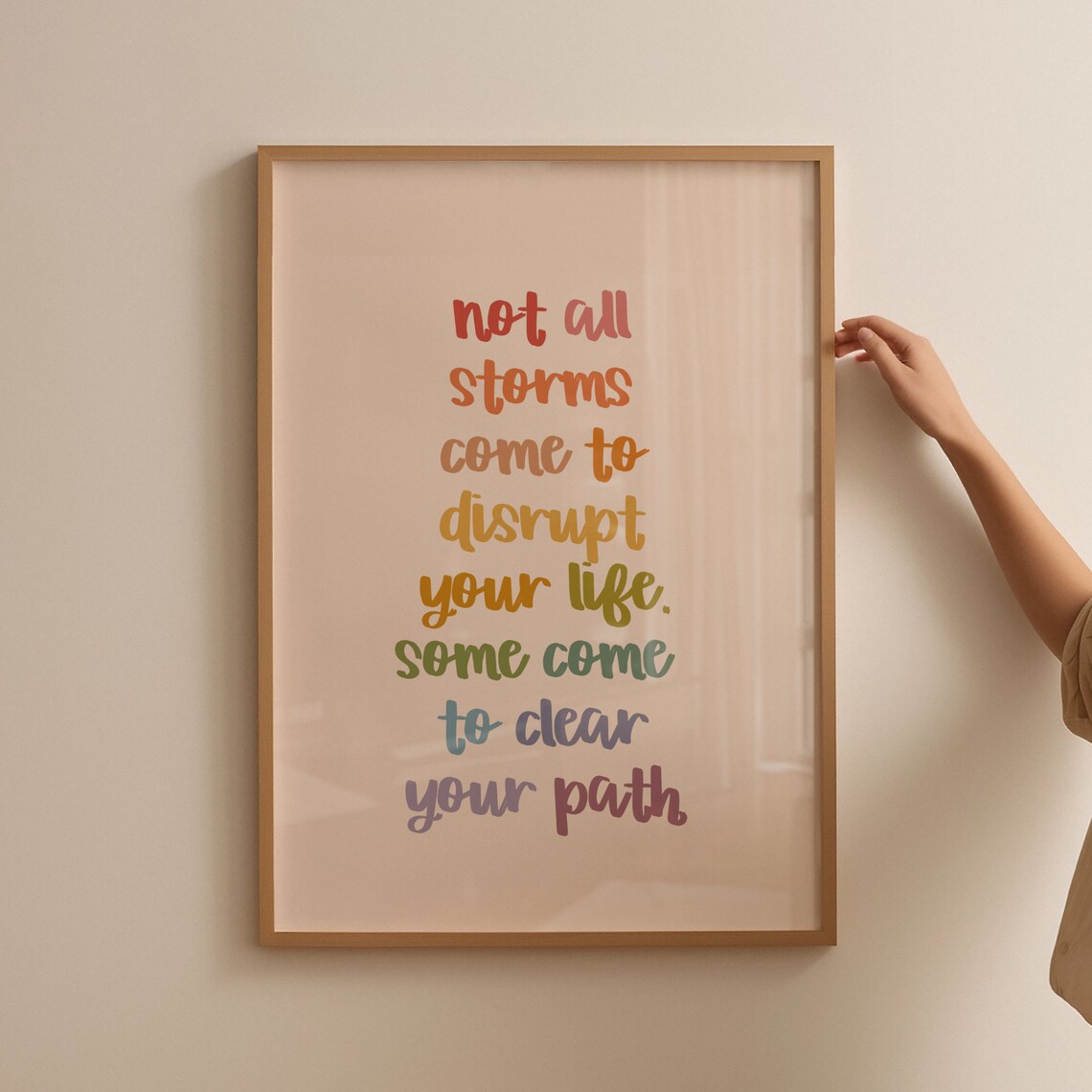 Not All Storms Come To Clear Your Path Rainbow Lettering Poster - Image 4