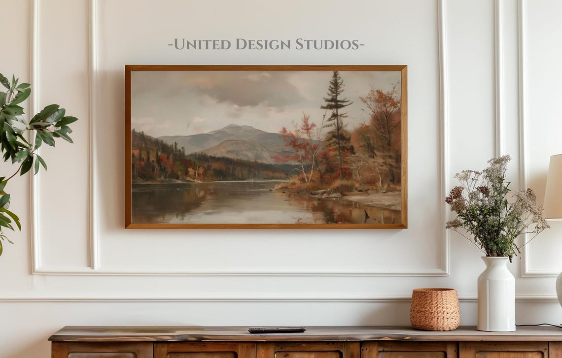 Autumn Mountain Lake Foliage Reflection Pines Fall Landscape Poster - Image 4