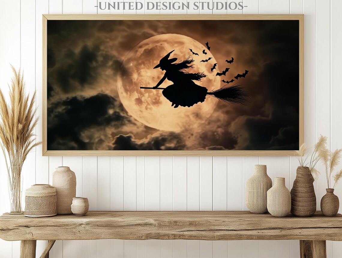 Halloween Witch Art Print, Spooky TV Wall Art - Image 2