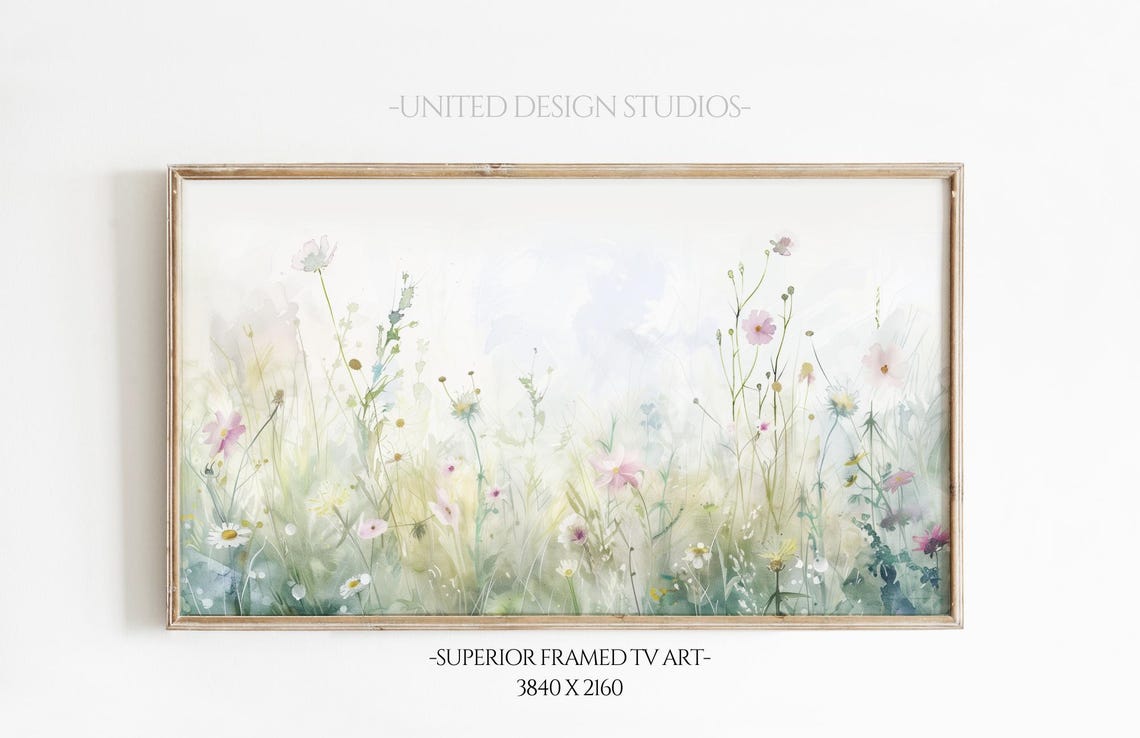 Pastel Wildflower Meadow Airy Summer Watercolor Floral Poster