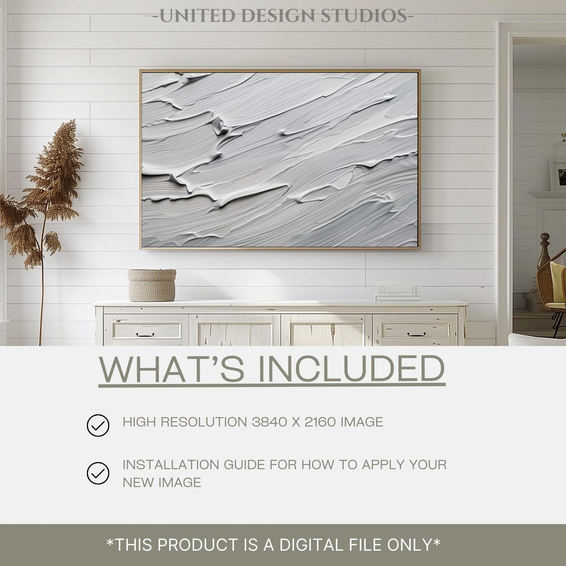 Gray Abstract Brushstroke Texture Minimalist Modern Art Poster - Image 2