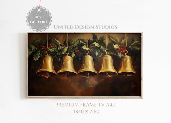 Christmas Bells Neutral Christmas TV Art Print