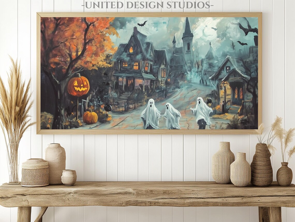 Halloween Town Halloween Art Print, Spooky TV Art - Image 2