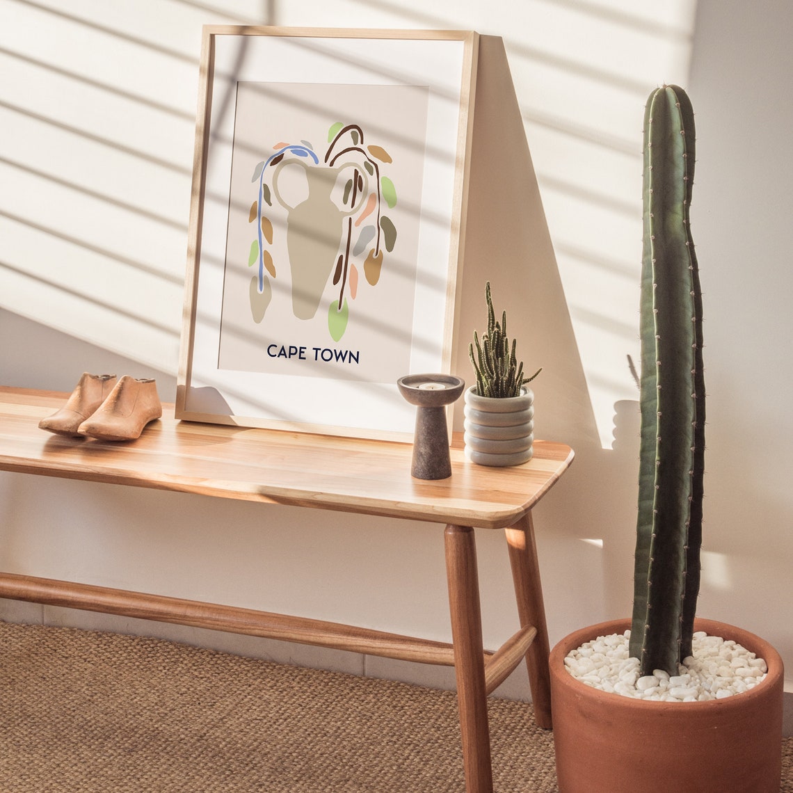 Cape Town Abstract Vase Botanical Minimalist Modern Art Poster - Image 3