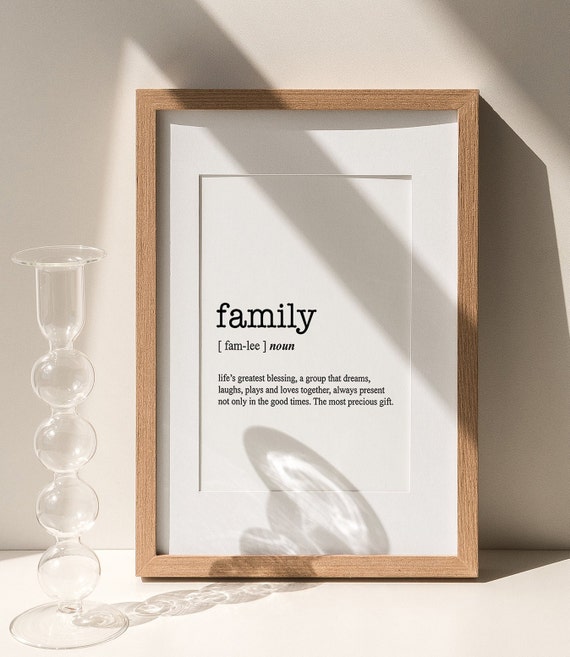 Family Art Word Definition Poster Print Urban Dictionary Word Meaning Funny Gift Home Decor