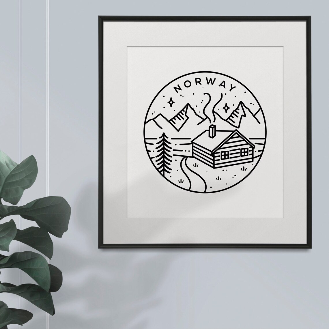 Norway Travel Poster, Scandinavian Mountain Landscape - Image 2