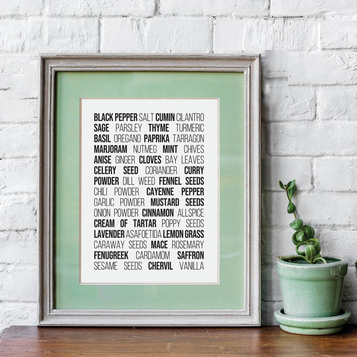 Herbs and Spices Typographic List Kitchen Wall Decor Minimalist Poster - Image 4