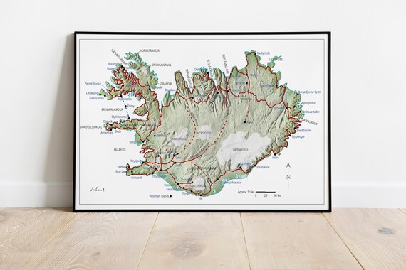 Map Of Iceland Basic Minimalistic Nordic Modern