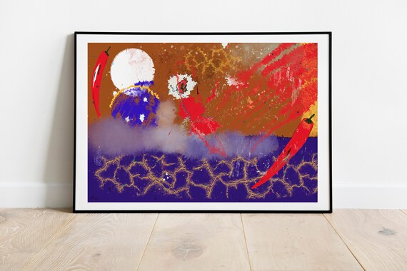 Abstract Art Chili Thunder Hotel Decoration Wall Airbnb