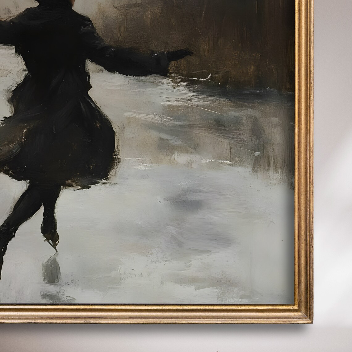 Woman Ice Skating On Frozen River Vintage Winter Scene Poster - Image 7