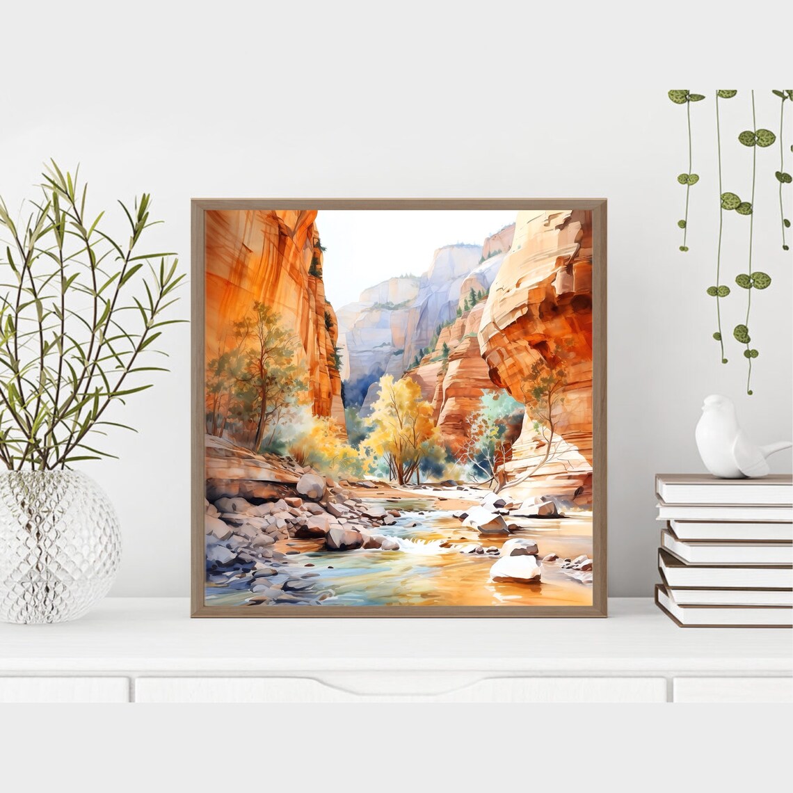 Zion National Park Utah Watercolor Art Print - Image 3