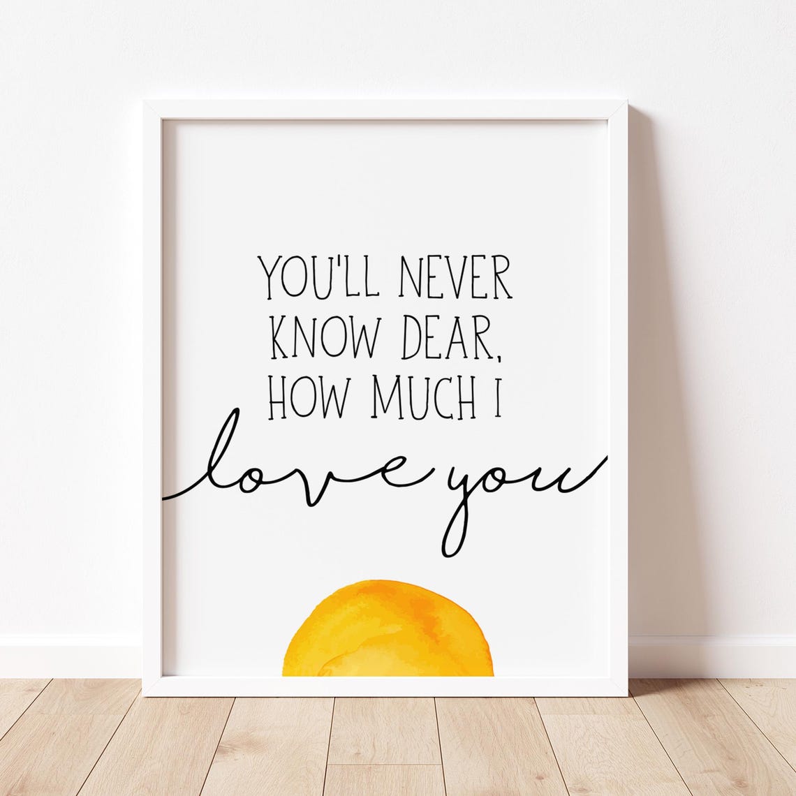 How Much I Love You You Are My Sunshine Wall Art Nursery Art Kids Room Decor Gender Neutral Childrens Art Sweet Art