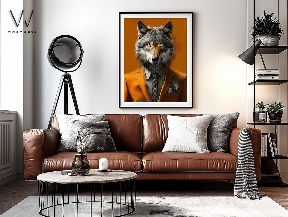 Modern Wolf Portrait, Contemporary Wall Art Print - Image 4