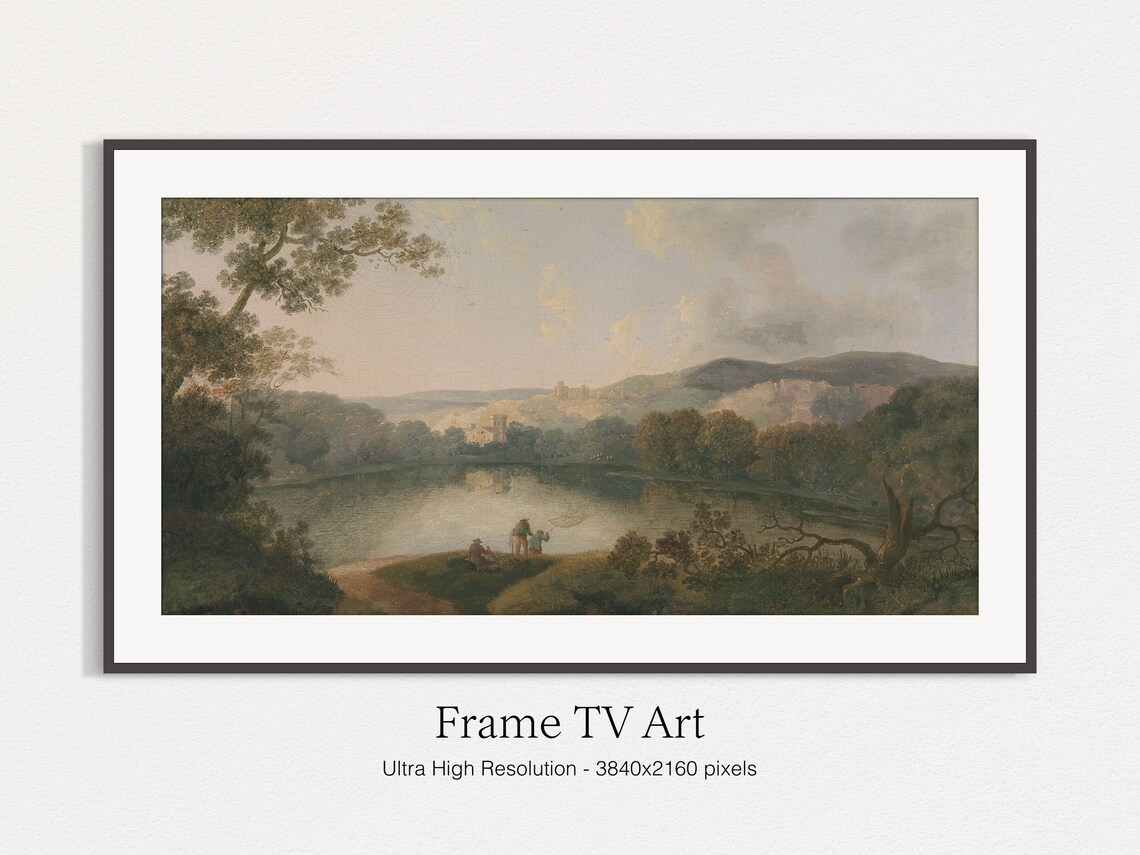 Forest Lake Landscape Oil Painting Art Print - Image 4