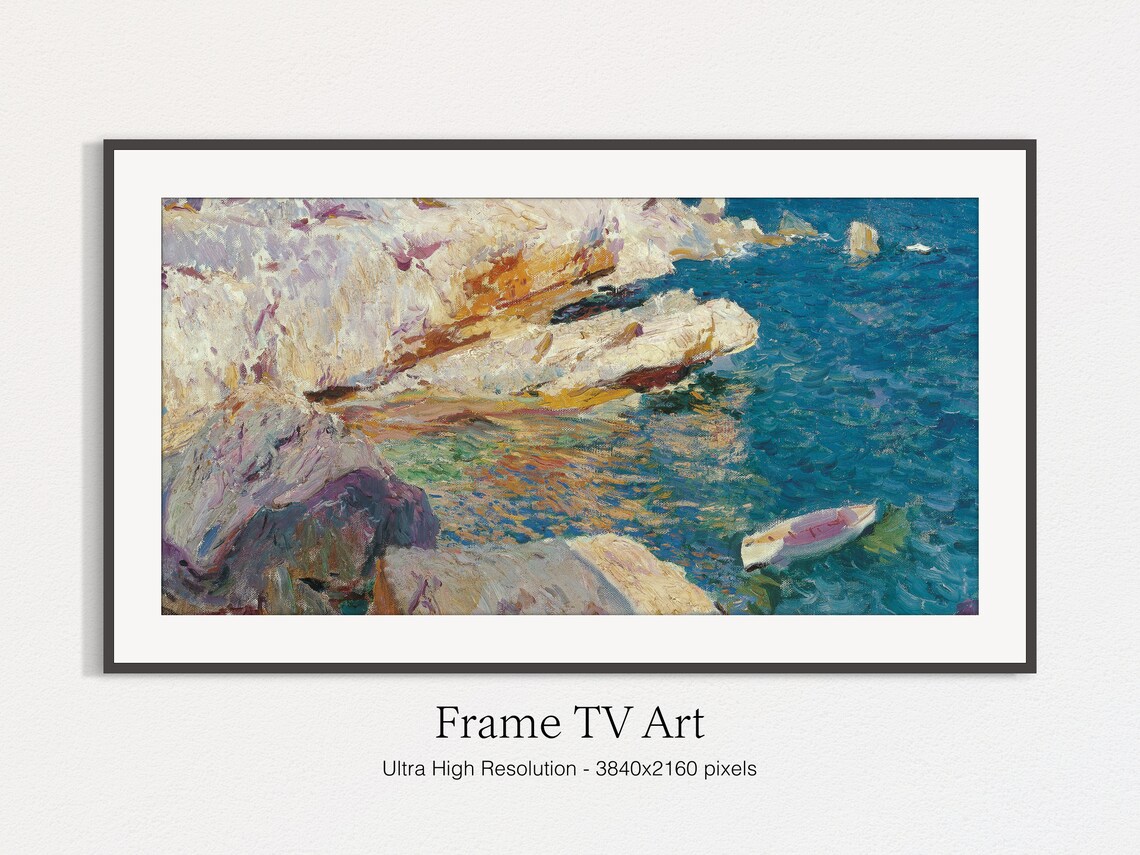 Summer Beach Vintage Painting TV Art Print - Image 4