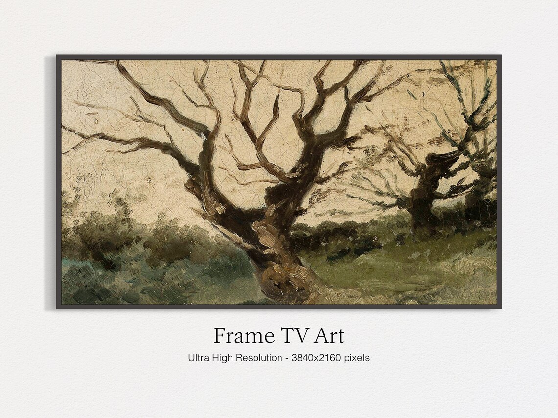 Autumn Tree Painting, Classic Oil Art