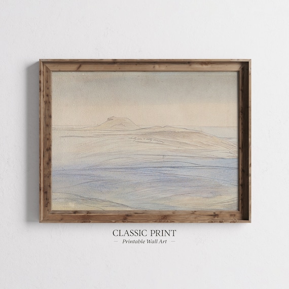 Vintage Mountains Landscape Art Print