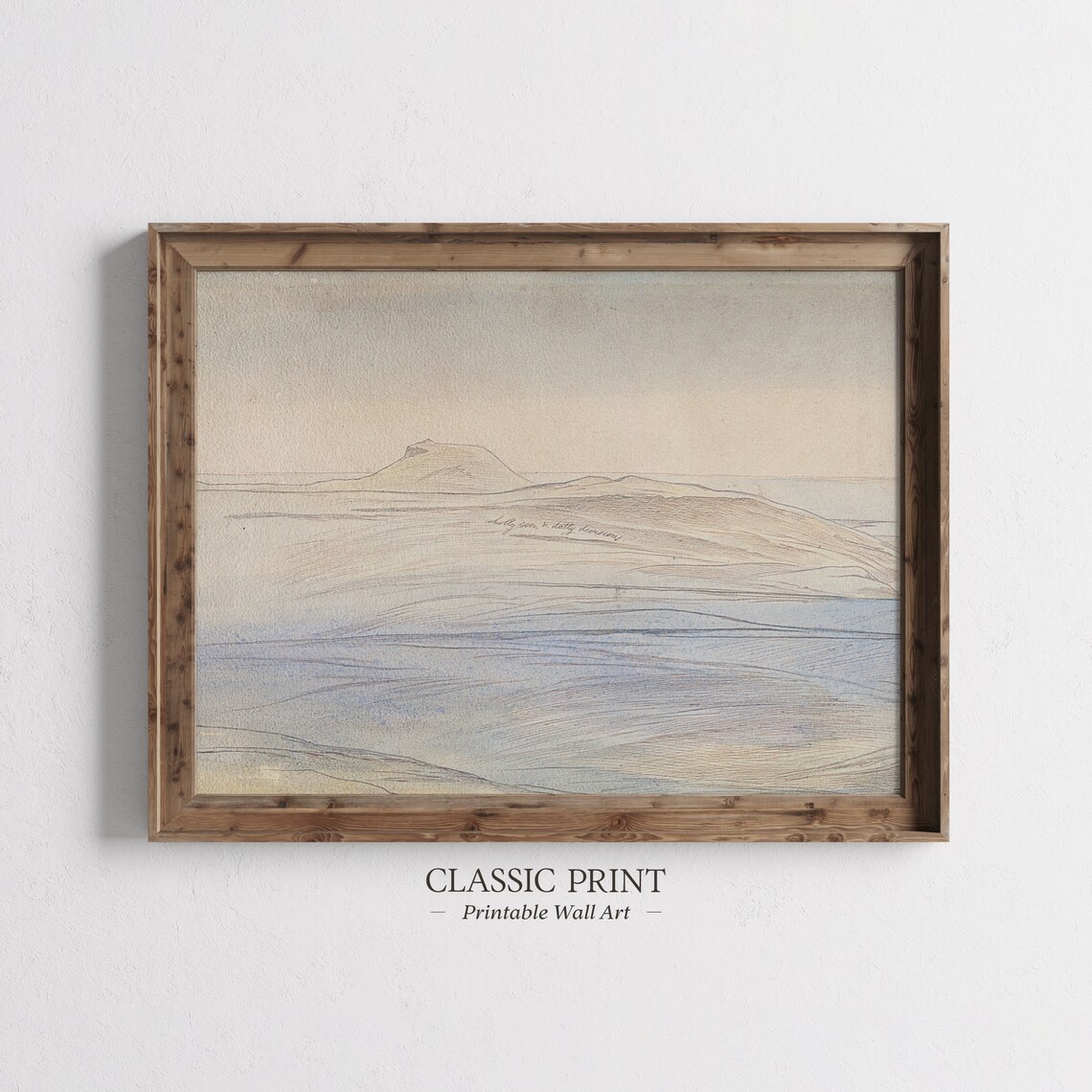 Vintage Mountains Landscape Art Print
